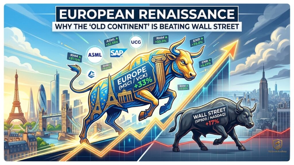 European stocks outperforming US stocks and Wall Street