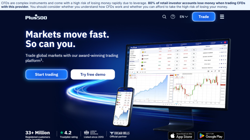 Plus500 best UK day trading platform