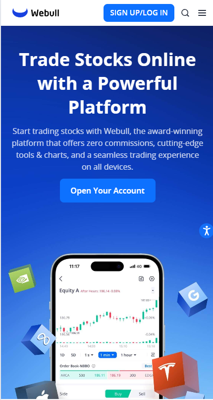 Webull mobile UX design