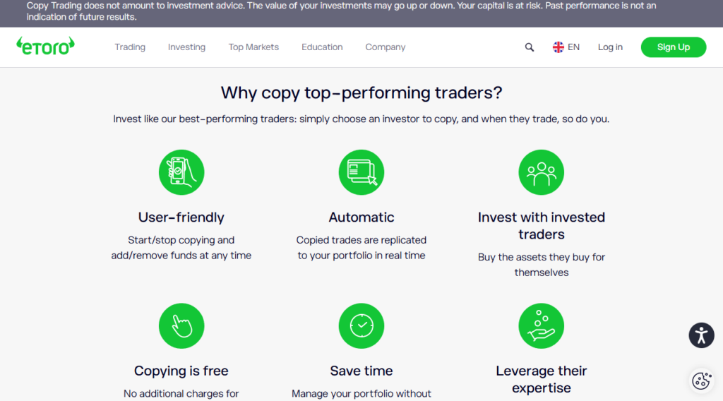 eToro CopyTrader technology