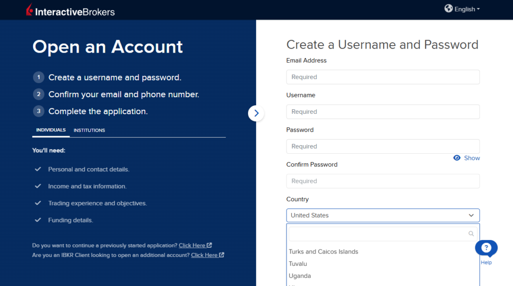 how to open an interactive brokers account