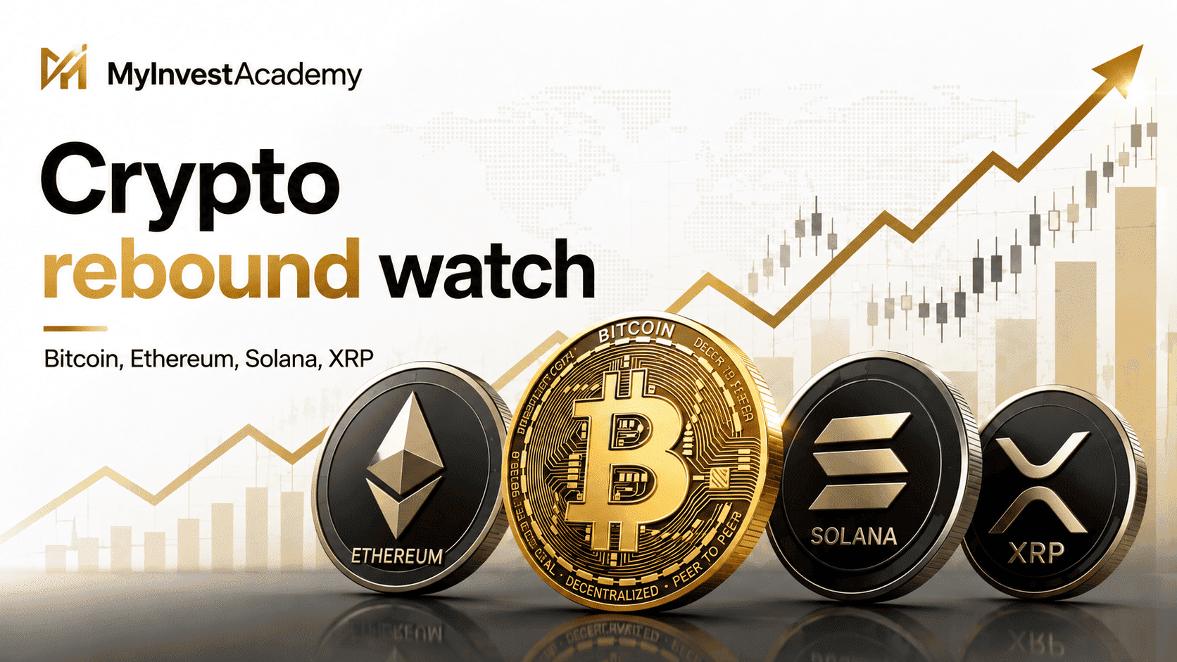 Bitcoin, Ethereum, Solana and XRP cryptocurrencies as the crypto market looks for a potential rebound