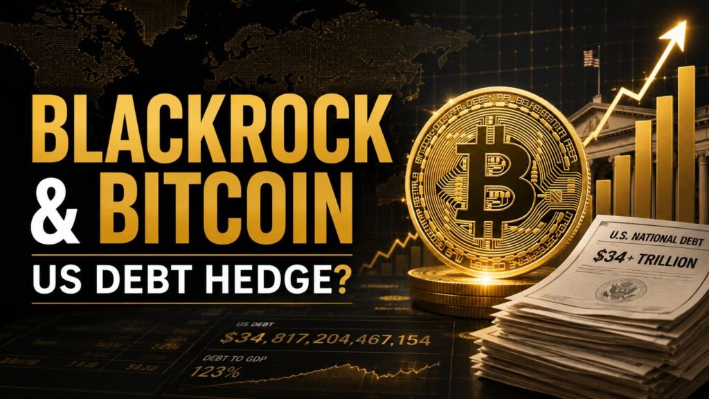 BlackRock Bitcoin outlook showing BTC as a potential hedge against rising U.S. debt and dollar debasement