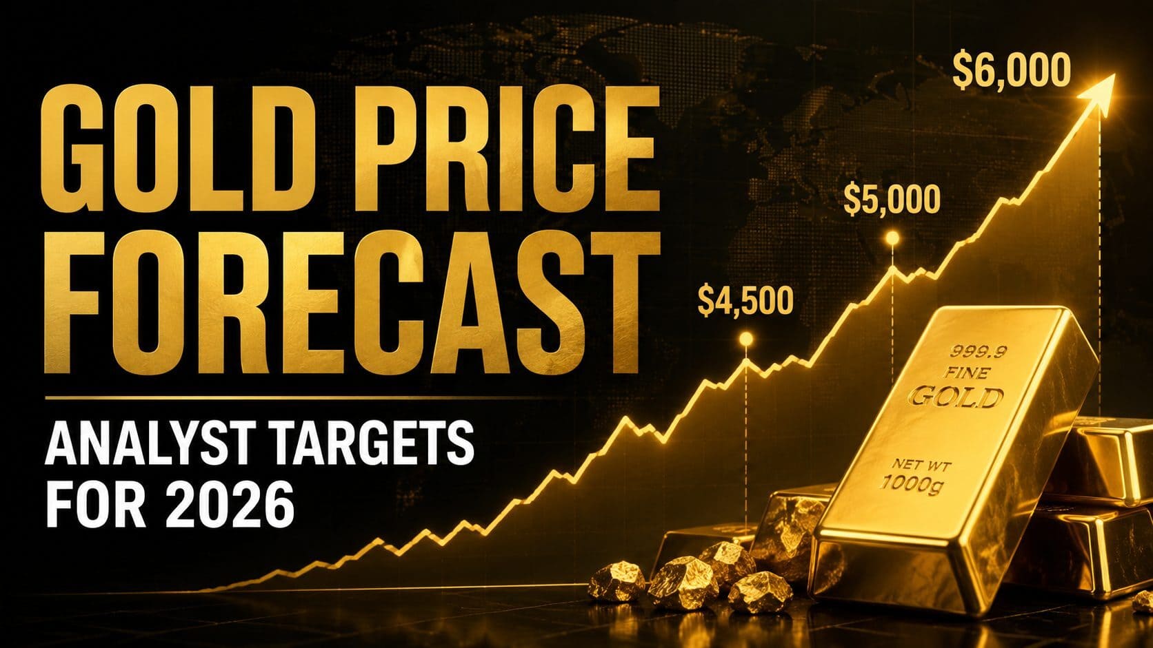 Gold price forecast for the rest of 2026 with analyst targets ranging from $4,500 to $6,000